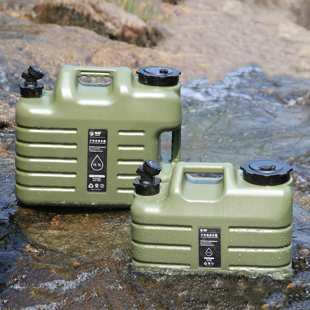 18.5L Water Bucket Large Capacity Portable Camping Bucket Water Storage with Detachable Faucet for Camping Fishing Picnic Hiking