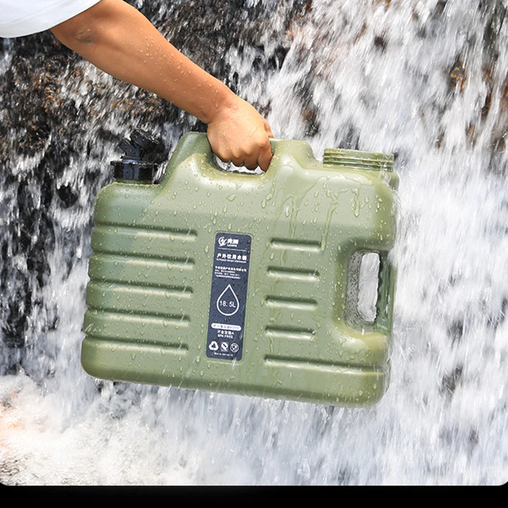 18.5L Water Bucket Large Capacity Portable Camping Bucket Water Storage with Detachable Faucet for Camping Fishing Picnic Hiking