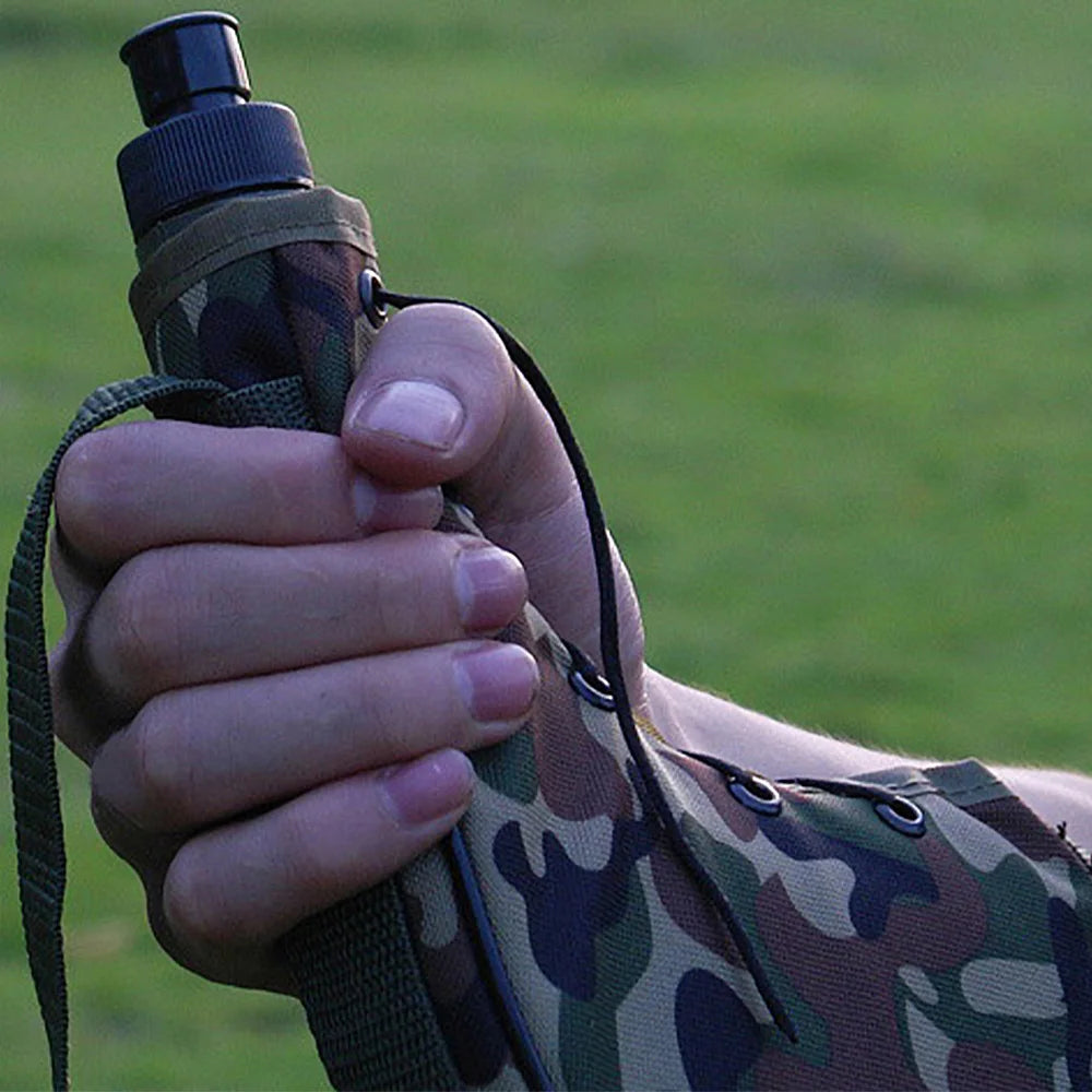800ml Outdoor Water Bottle Water Kettle Sports Bottles with Shoulder Strap for Hiking Backpacking Cool Camping Water Bag 2024