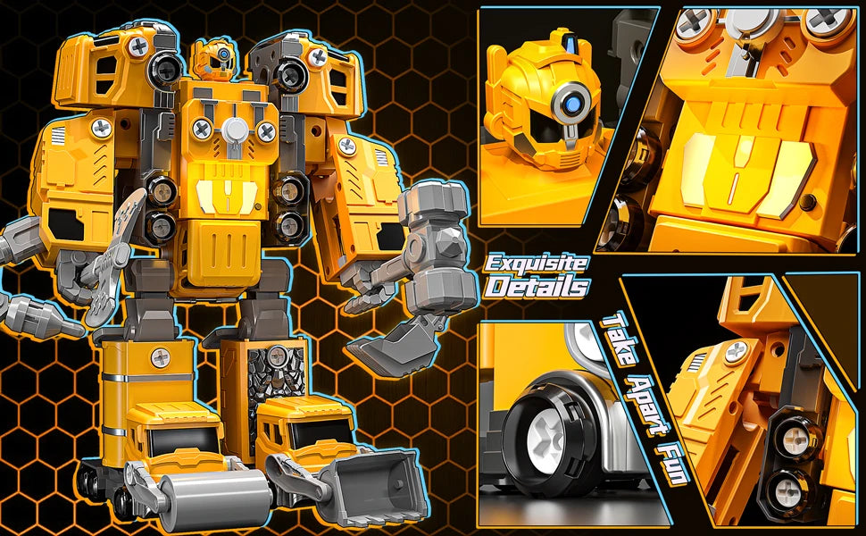5in1 Deformation Cars Robot Creative Toys Boy Transformation Yellow Robot Assembling Educational Blocks Action Deformation Robot