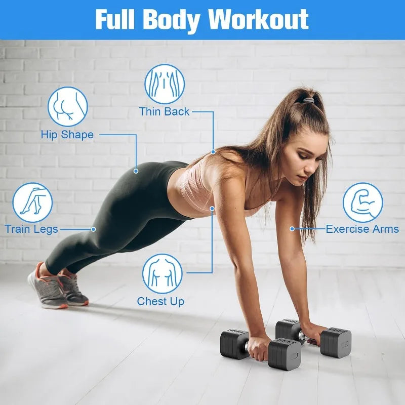 22LBS Adjustable Dumbbells Set, Adjustable Weight Dumbbells with 4 Levels 4.4lb, 6.6lb, 8.8lb, 11lb