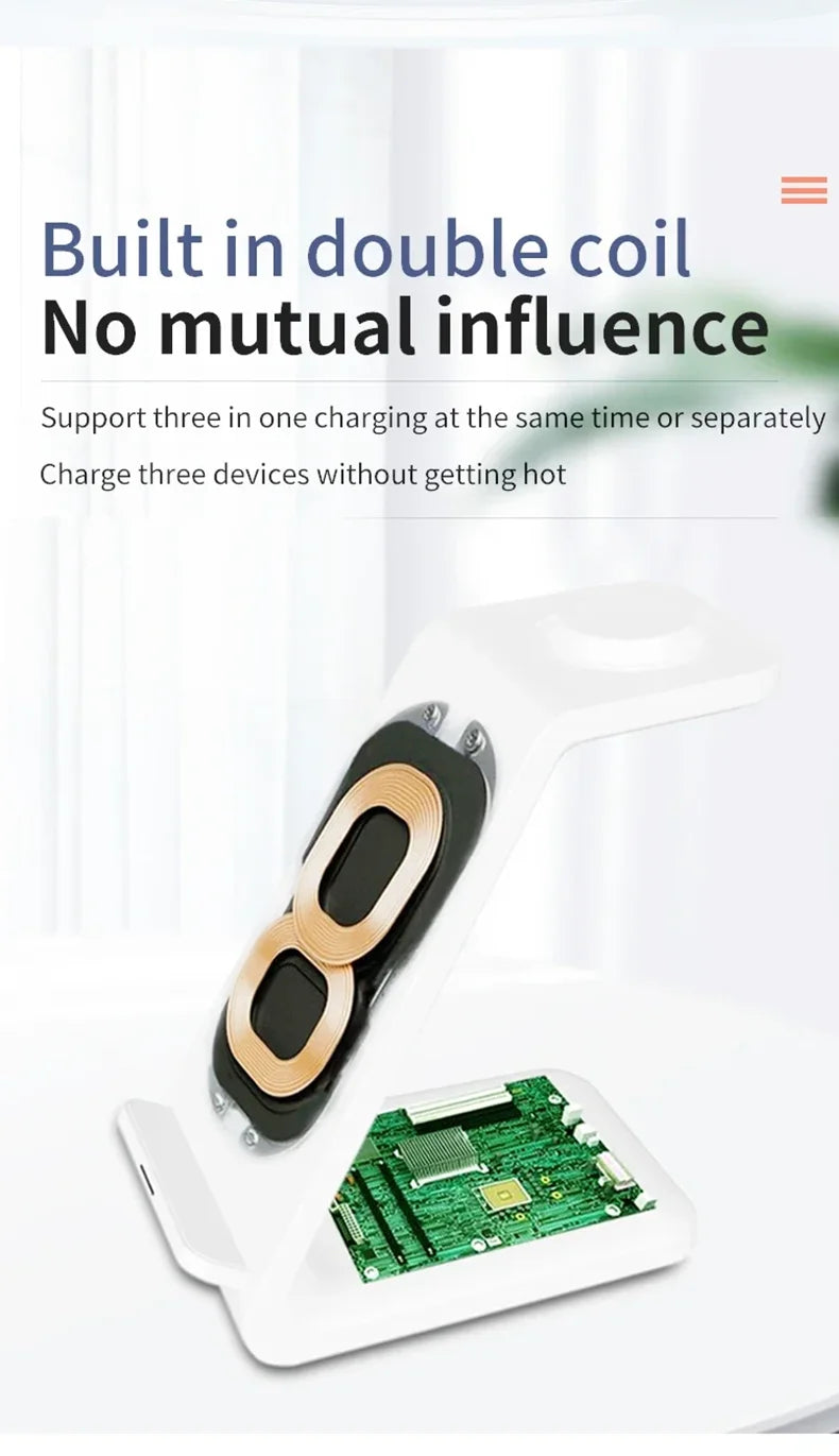 3 in 1 Wireless Charger Stand For Samsung Galaxy S23 S22 S21 Watch 6 Pro/5/4/3 Active 1 2 Buds 2 Pro Plus Fast Charging Station