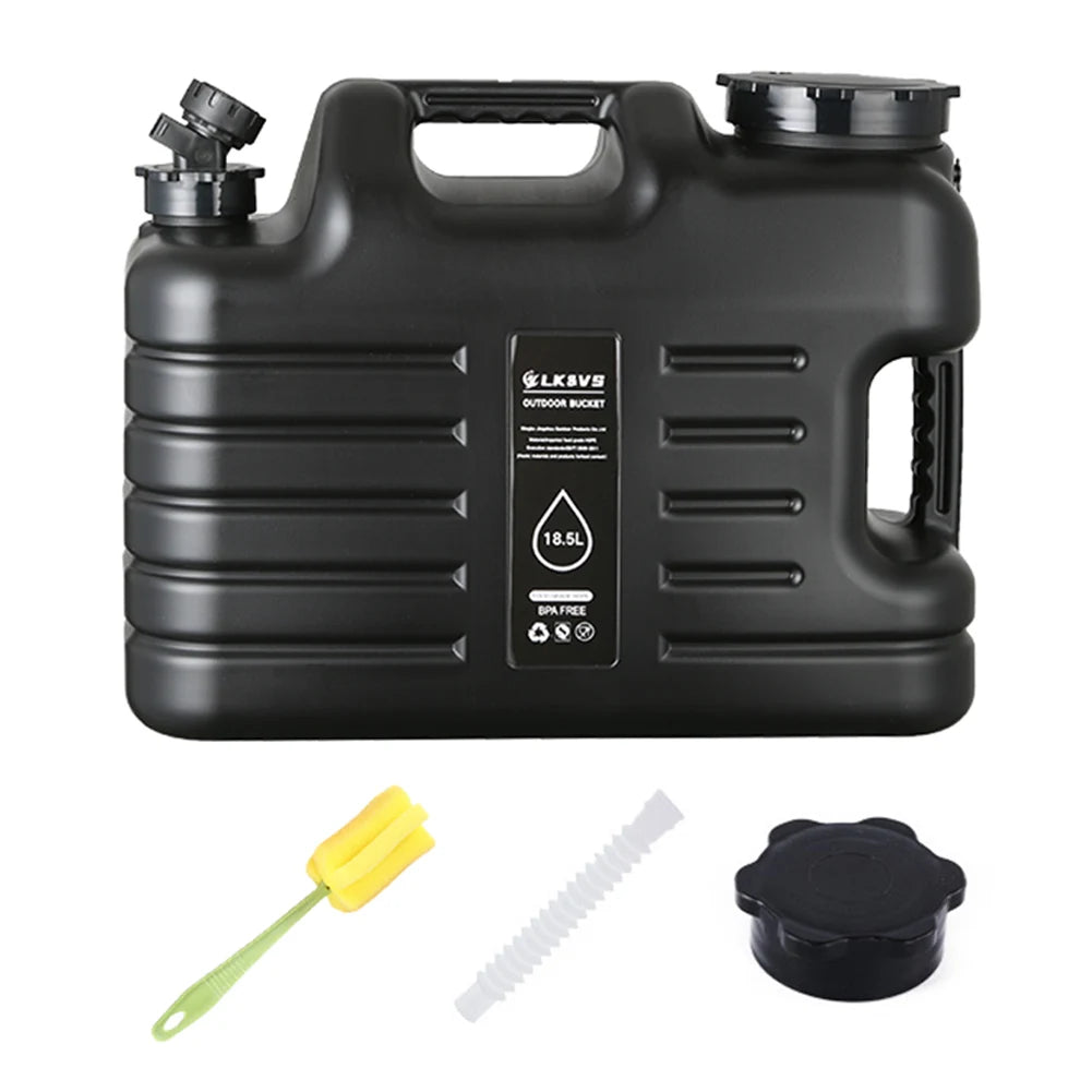 18.5L Water Bucket Large Capacity Portable Camping Bucket Water Storage with Detachable Faucet for Camping Fishing Picnic Hiking