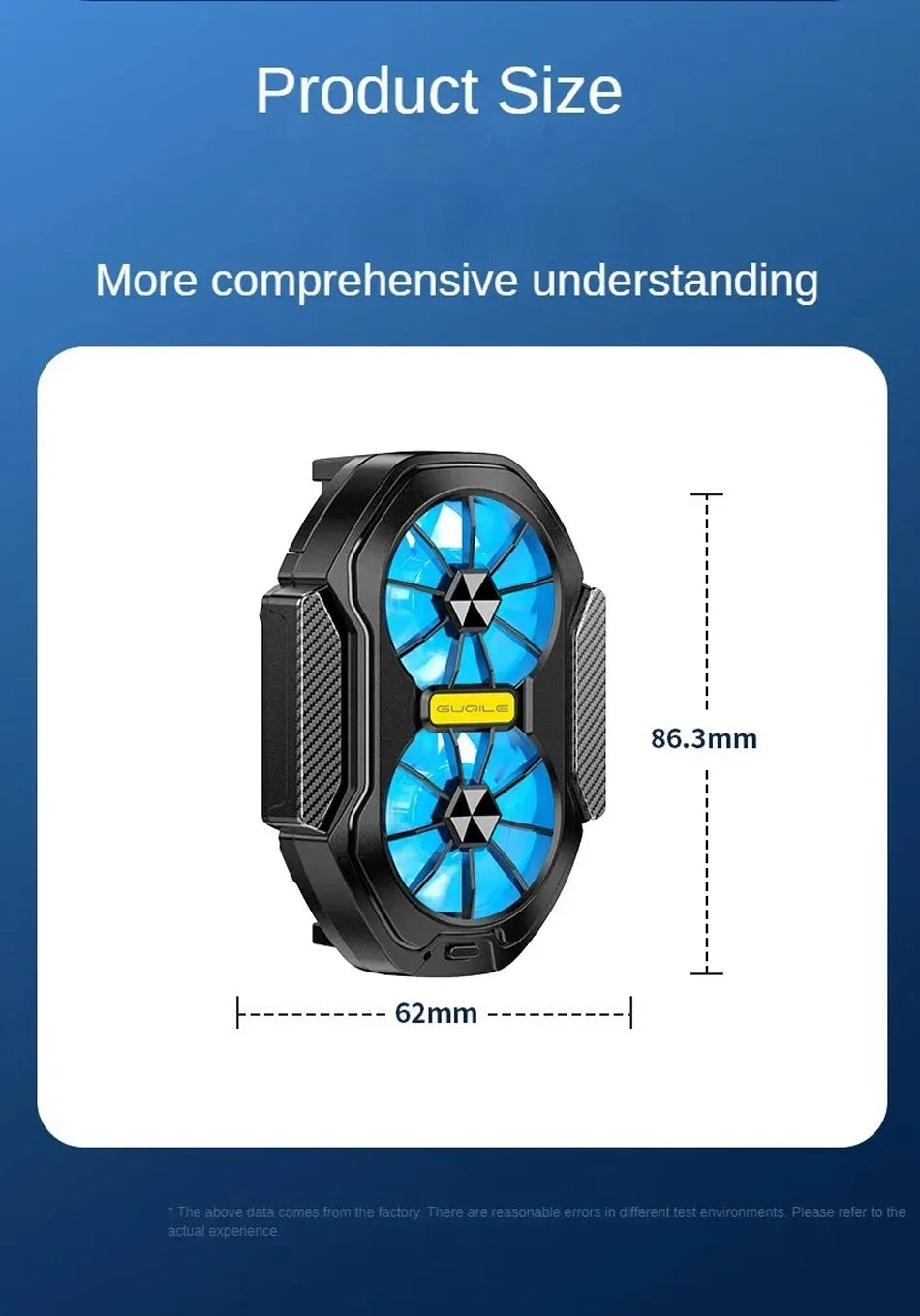 FS01 Dual Fan Rechargeable Mobile Phone Cooler Stronger Cooling Air Phone Radiator Mini Back Clip USB Radiator For 62-92mm Phone