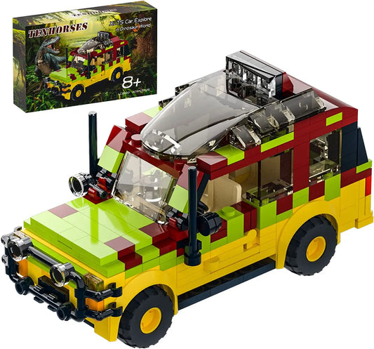 Jurassic Tour Vehicle Building Toys Set, Dinosaur World Off-Road Car Jurassic Movie Brick Toys, Creative Present (309 Pcs)