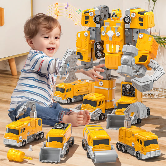 5in1 Deformation Cars Robot Creative Toys Boy Transformation Yellow Robot Assembling Educational Blocks Action Deformation Robot