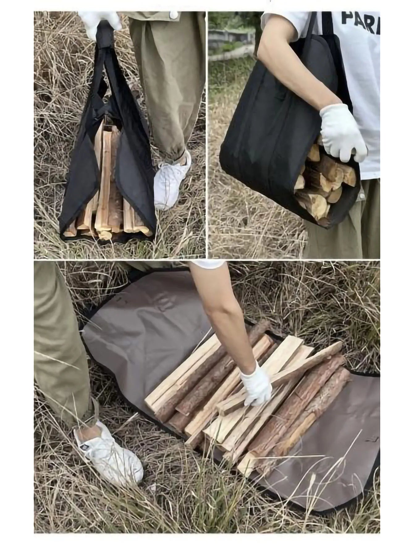1pc Firewood Log Carrier Tote Bag, Canvas Firewood Holder, Extra Large Durable For Fireplaces, Wood Stoves, Firewood, Logs, Camp
