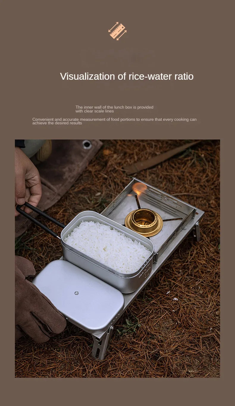 Campingmoon Hard Alumina Alloy Portable Heated Picnic Outdoor Camping Cookware Bento Lunch Meal Box