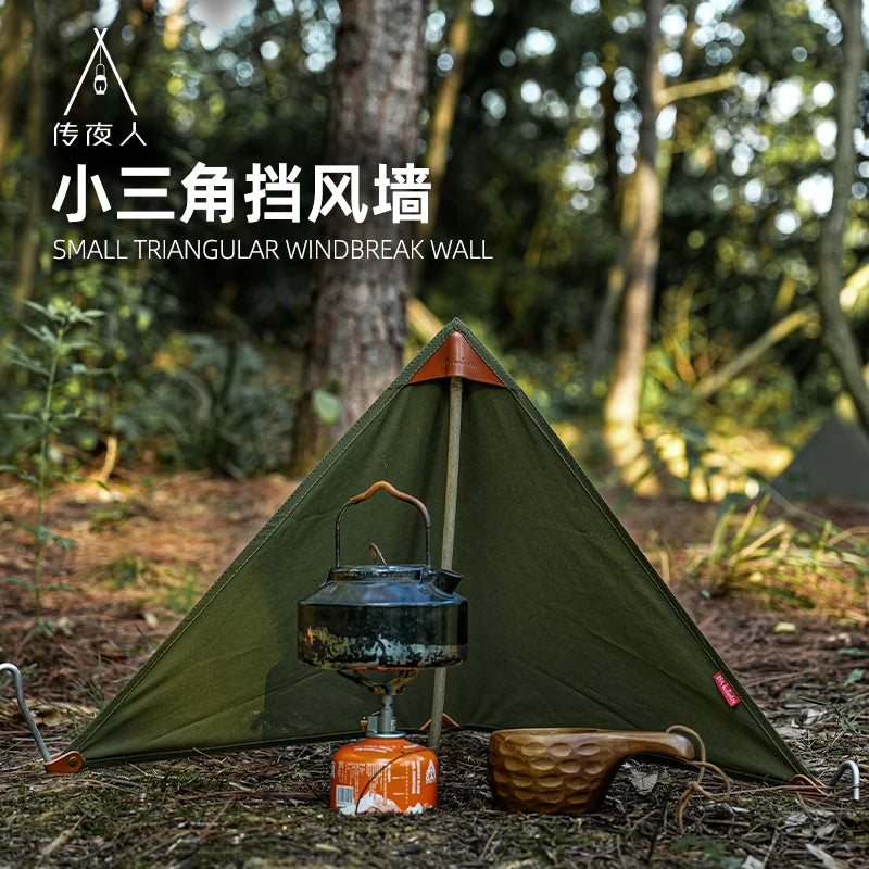 BUSHCRAFT Wind Blocker TC Cotton MINI Windsheild Bushcraft Triangular Stove Windshield – for Outdoor Cooking